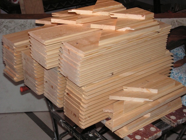 Veel kleine plankjes