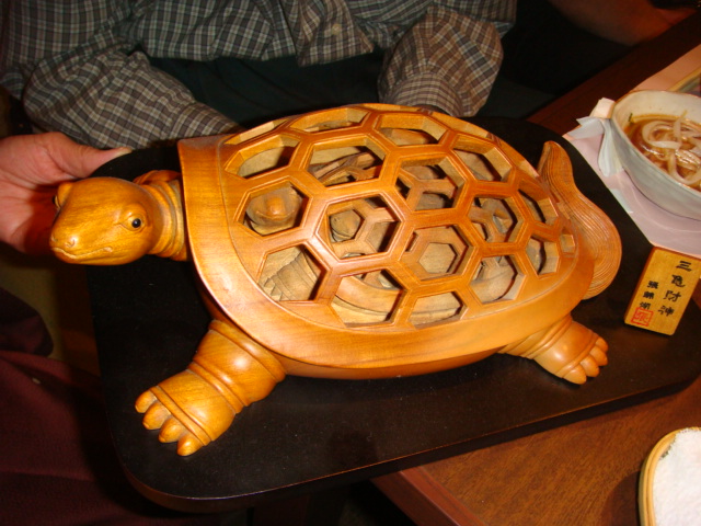 Drie schildpadden staan voor een rijk leven